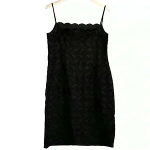 🌈 6/$60, Loft, 100% Cotton, Embroidered Dress Spaghetti Straps, Black, Size 14